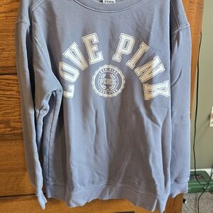 Victoria's Secret PINK Blue/Gray Crewneck Sweatshirt with White Logo